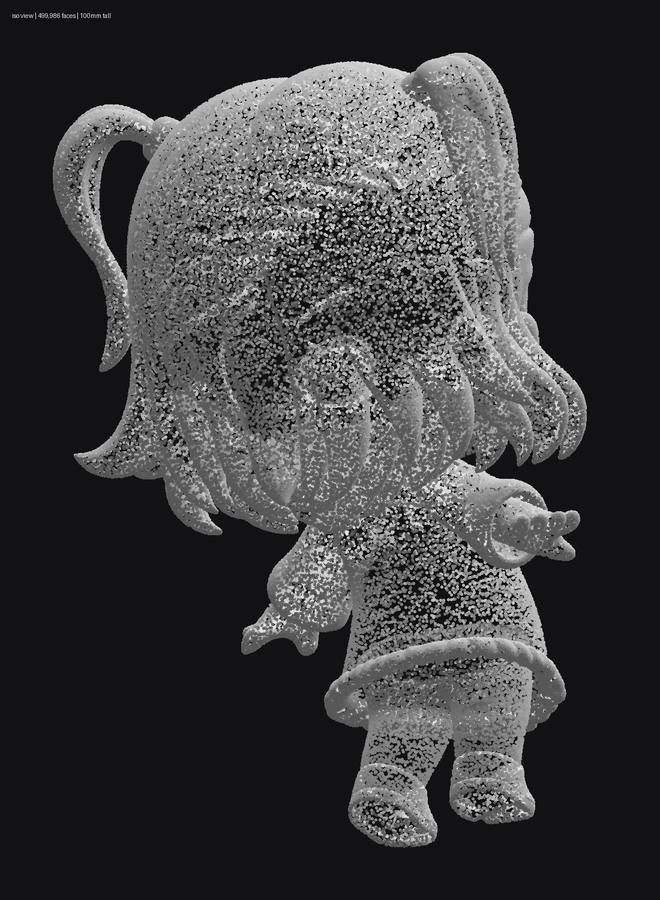 Rendered STL preview of generated chibi model